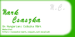 mark csaszka business card