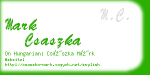 mark csaszka business card